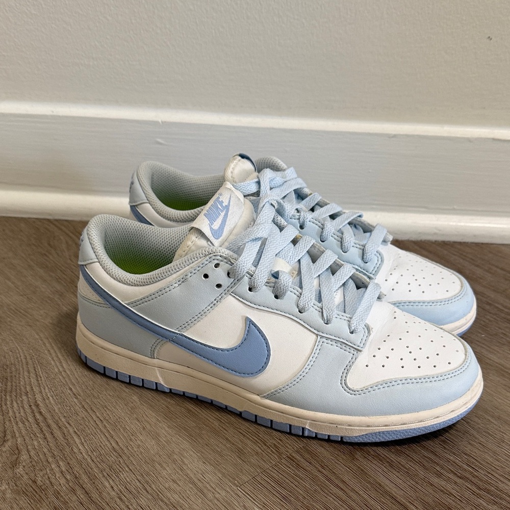 Nike Light Blue and White Low-Top Sneakers